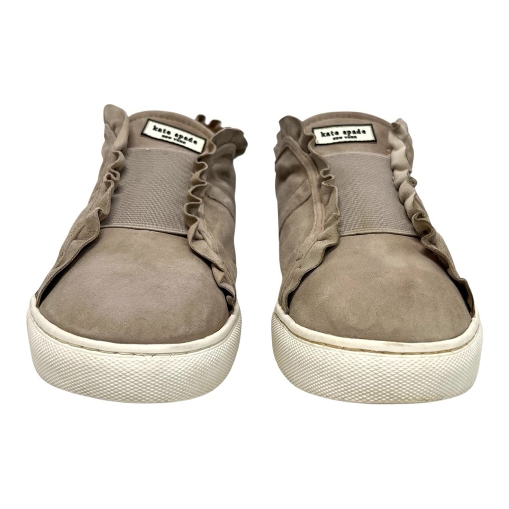 Kate Spade New York Lance Ruffle Trim Gray Taupe Slip On Sneakers Women’s 7 - Picture 3 of 15